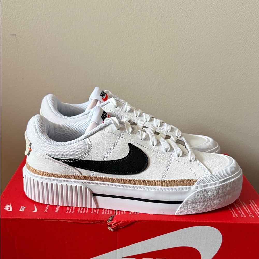 Nike Court Legacy Lift White Black DM7590-100 Women’s Size 6.5
